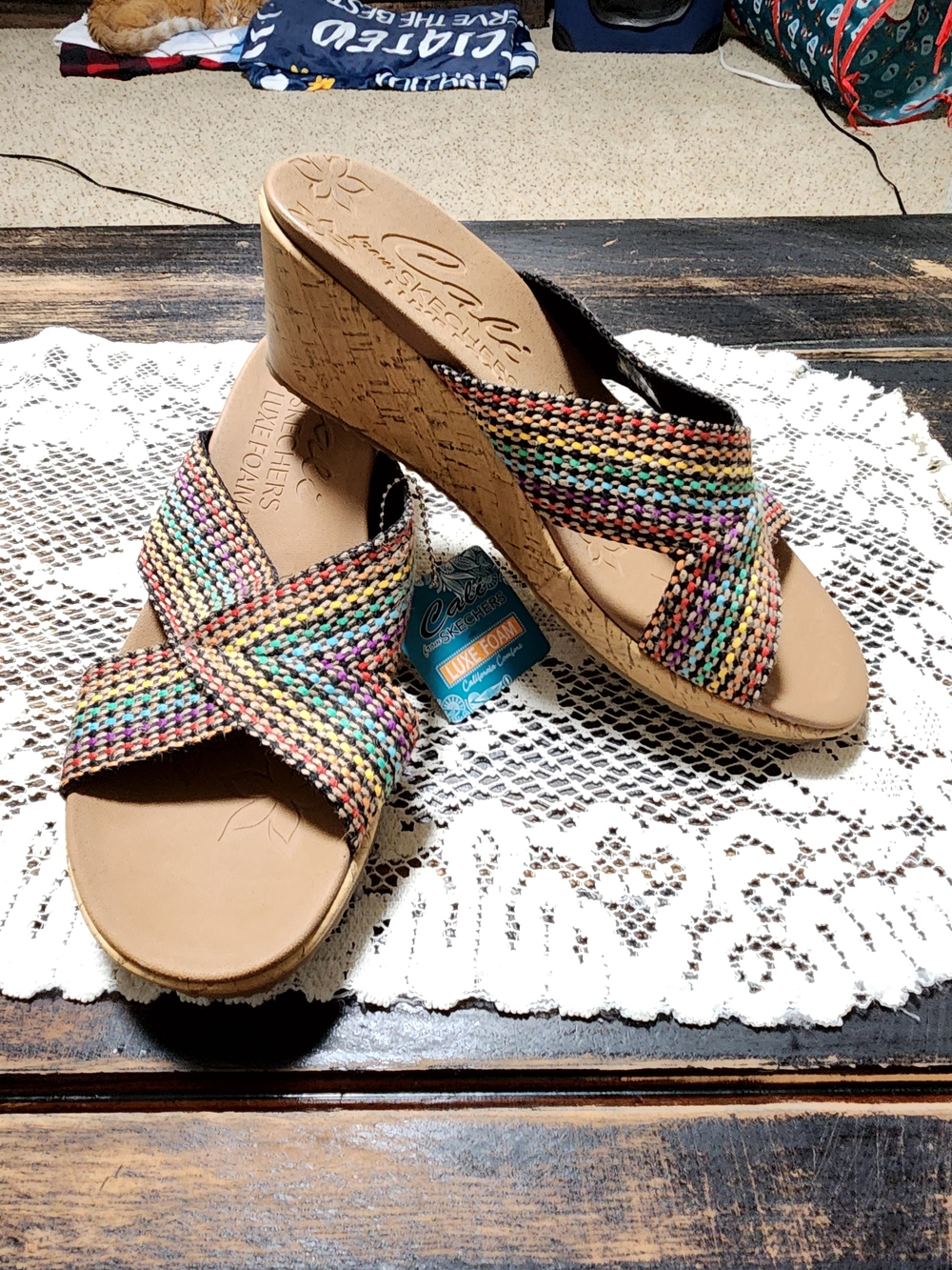 Skechers Cali Beverlee Delighted Wedge Sandals Women's Size 10 NWT Multicolor